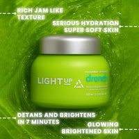 Light Up Drench Hydrating Jelly Mask for Glowing Skin, De-tanning, Brightening, Natural Radiance, Refreshing, Hydrating, Chlorophyll, Cucumber, Spirulina, Rosewater, Aloe Vera - 100 ml Face Pack