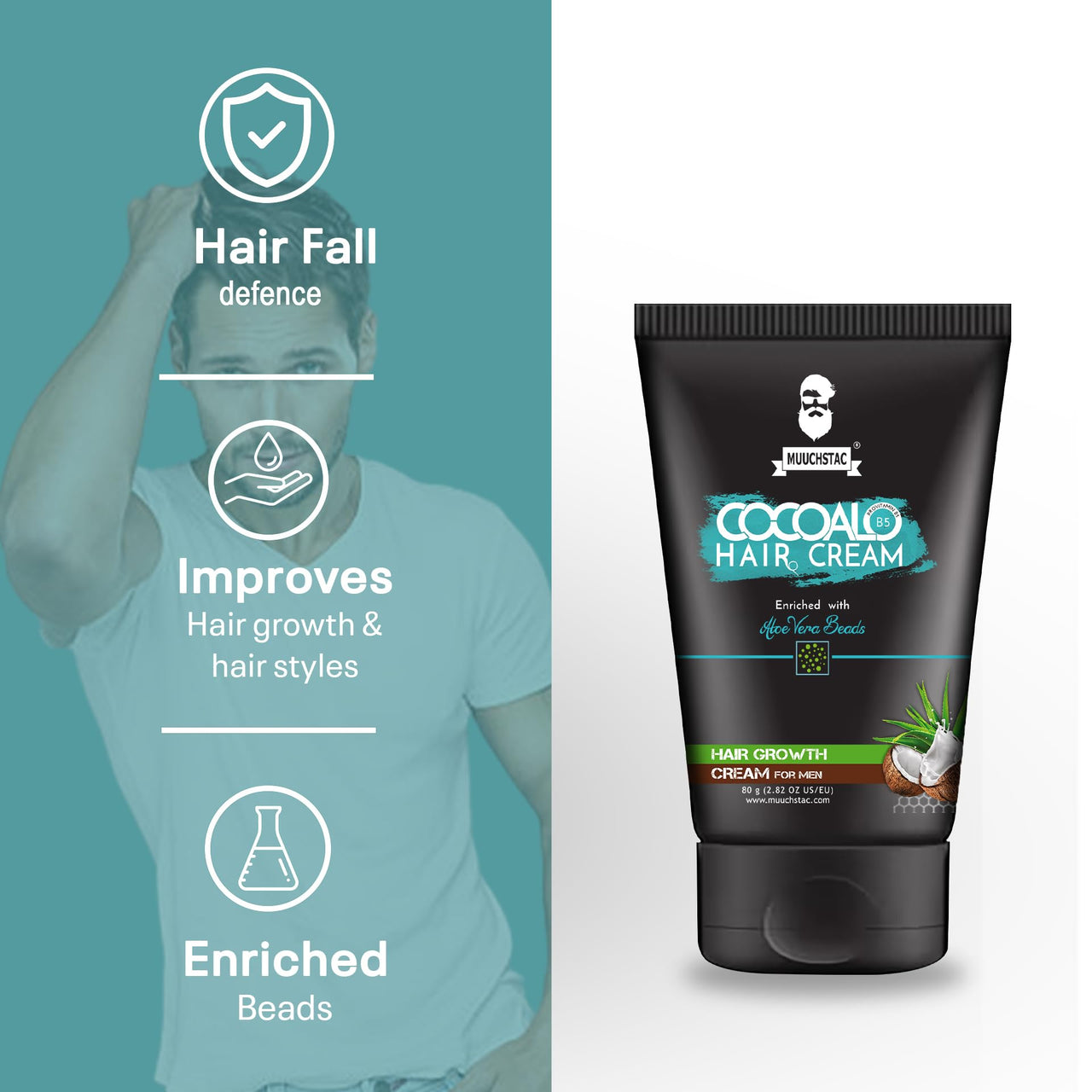 Muuchstac Cocoalo Hair Cream (Pack of 1, 80g) (80 g)