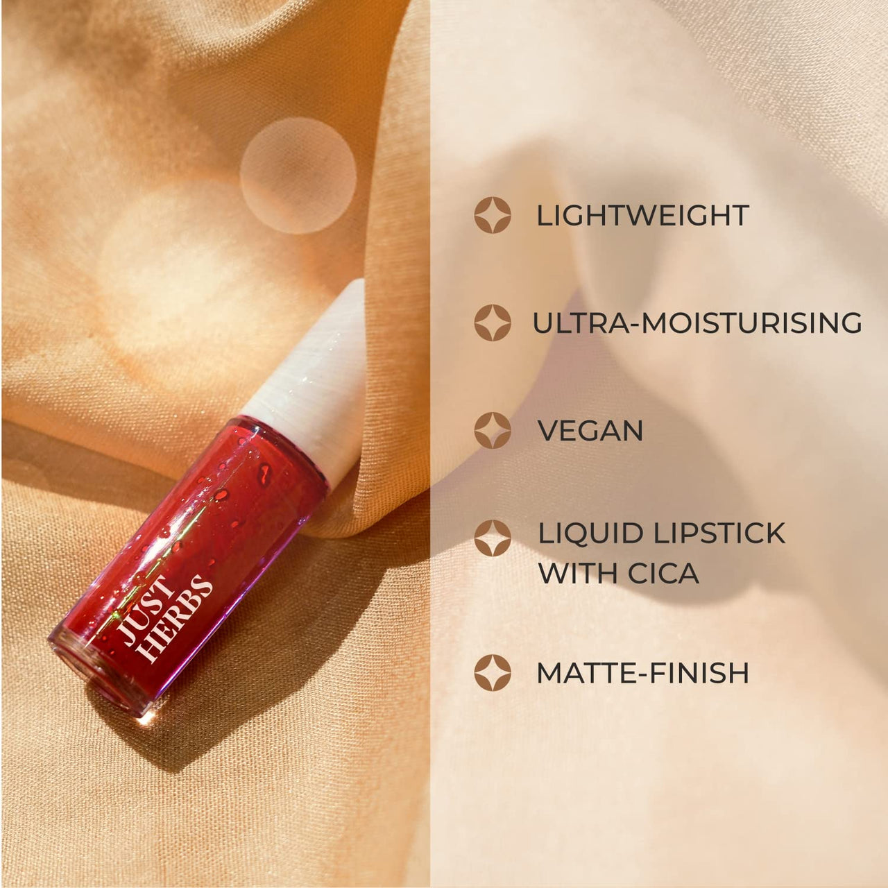 Just Herbs Ayurvedic Liquid Lipstick Kit Set of 5 with Hydrating & Lightweight Lip Colours (Brights & Pinks) & Just Herbs Ayurvedic Creamy Matte Lipstick Set38gm (Pack of 16)