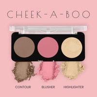 Swiss Beauty Cheek- A- Boo Face Palette With Blusher, Contour And Highlighter | Highly Pigmented And Easy To Blend Shades | Shade - 03, 8Gm|