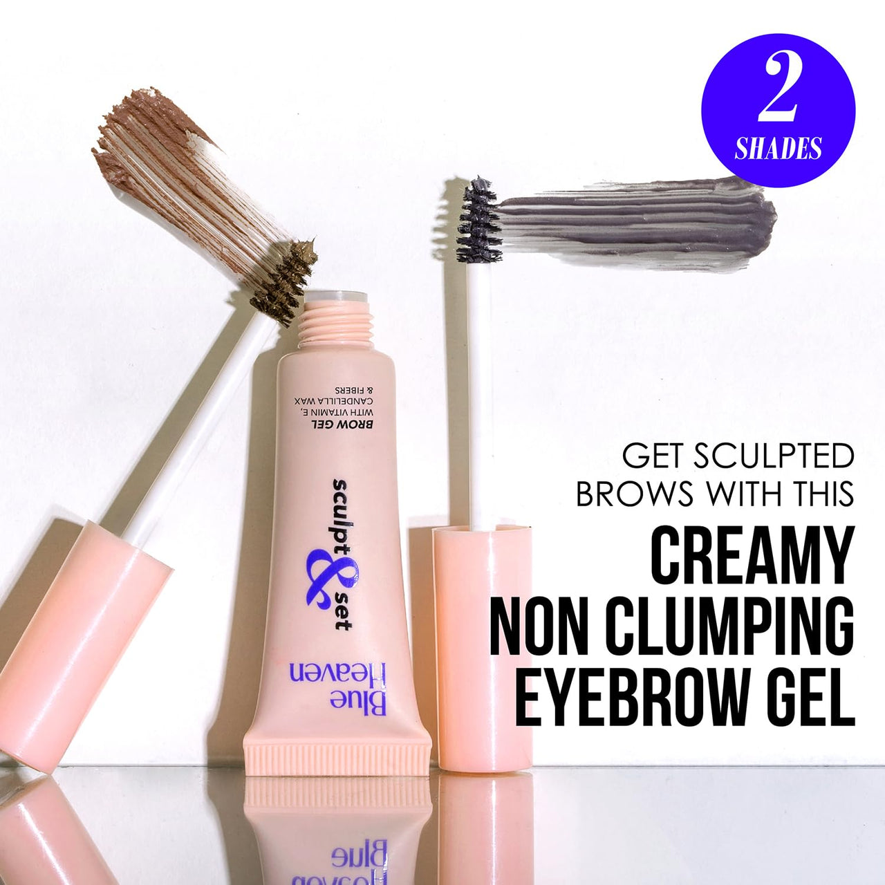 Blue Heaven Sculpt & Set, Eyebrow Gel with Applicator, Brown, 8gm, For Full Voluminous Looking Natural Eye Brows