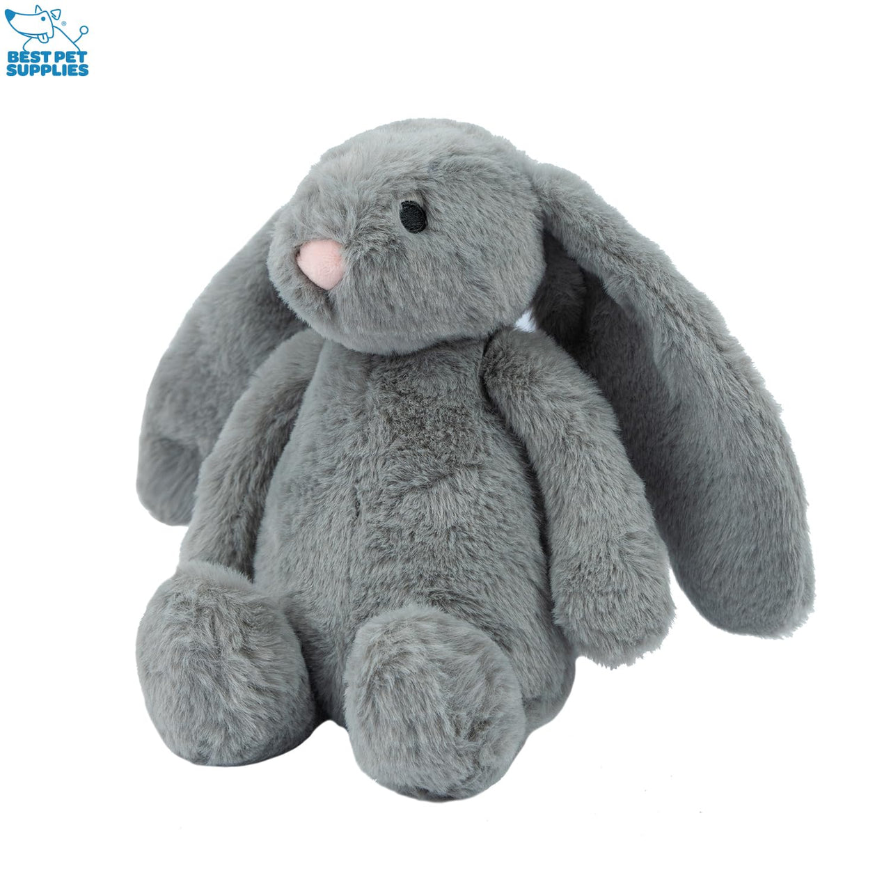 Best Pet Supplies Interactive Bunny Buddy Dog Toy with Crinkle and Squeaky Enrichment for Small and Medium Breed Puppies or Dogs, Cute and Plush - Bunny Bundle (Beige, Gray)