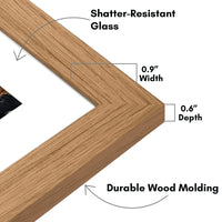 Americanflat 8x10 Picture Frame in Dark Oak - Use as 5x7 Picture Frame with Mat or 8x10 Frame Without Mat - Engineered Wood Photo Frame with Shatter-Resistant Glass and Easel for Wall and Tabletop