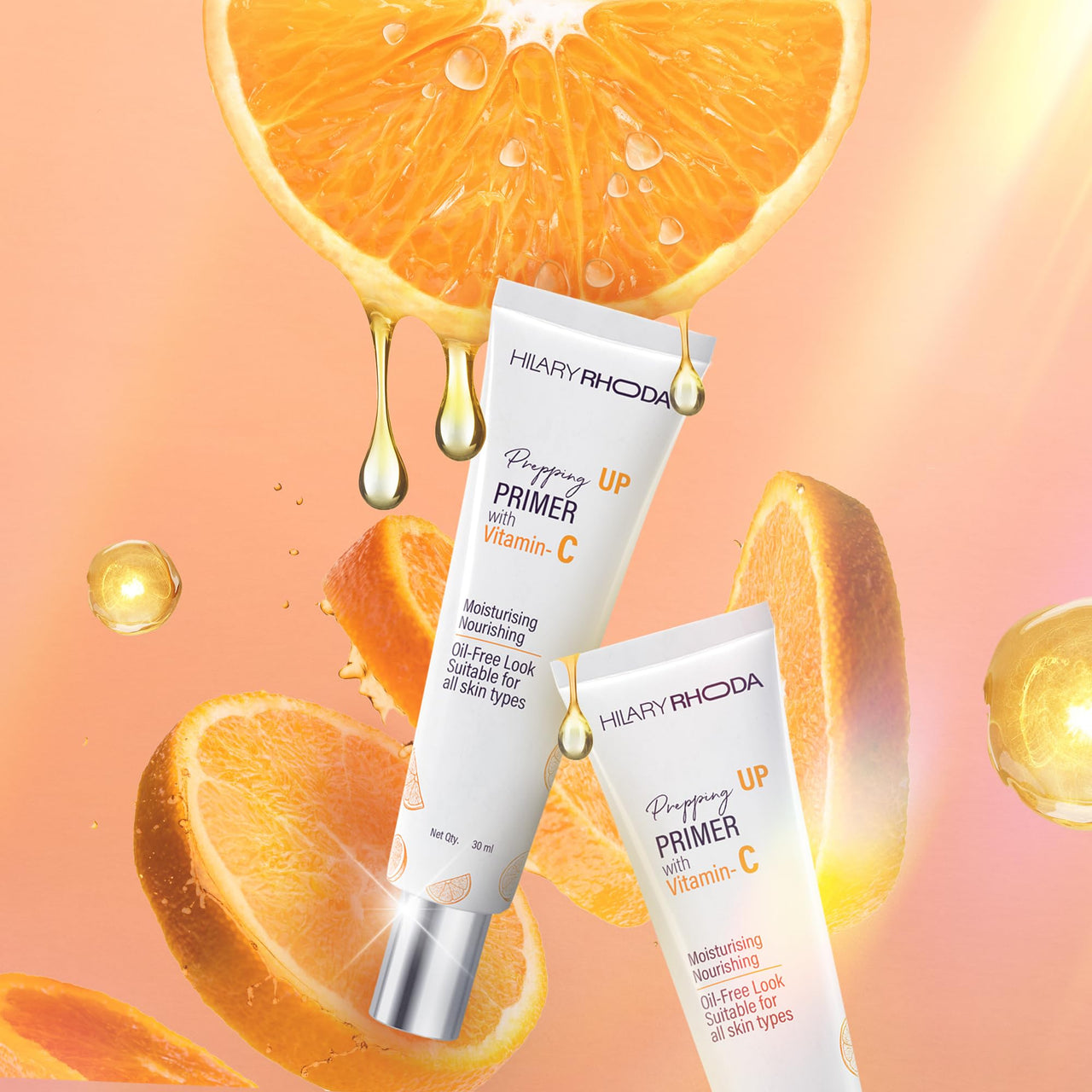 Hilary Rhoda Prepping UP PRIMER with Vitamin C | Pore Minimizer & Blur Primer | Oil Control & Suitable for All Skin Types | Infused with Vitamin C | 30 ml