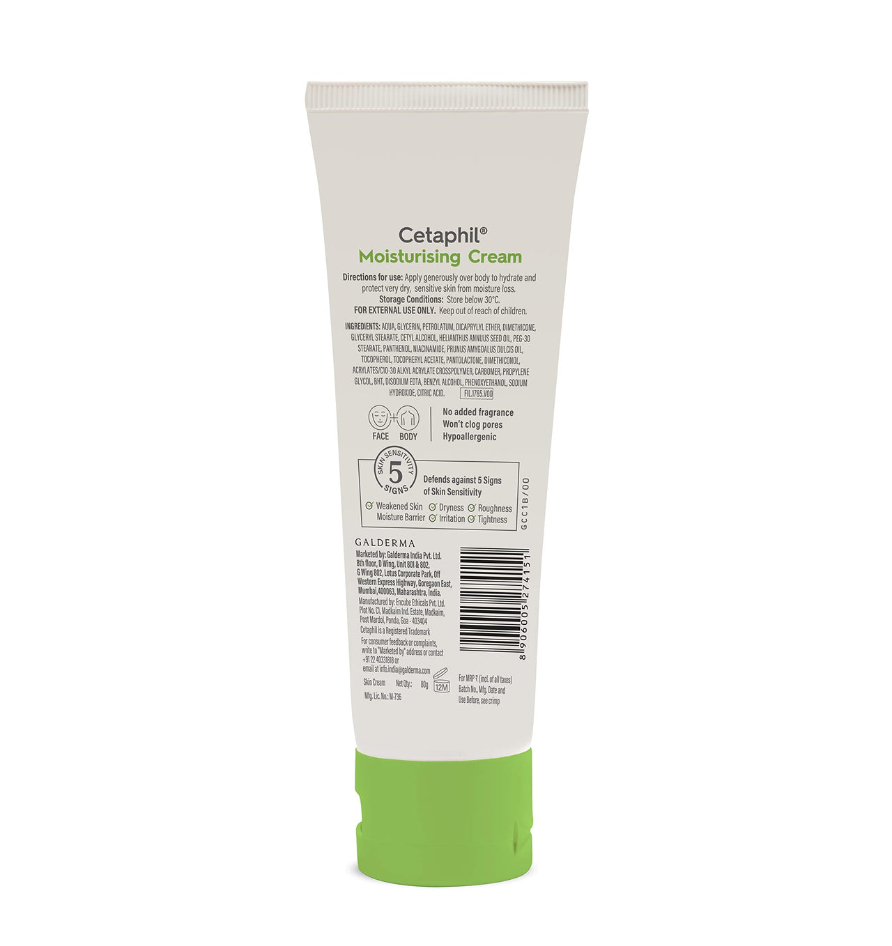 Cetaphil Moisturising Cream 80 gm (Pack of 2)