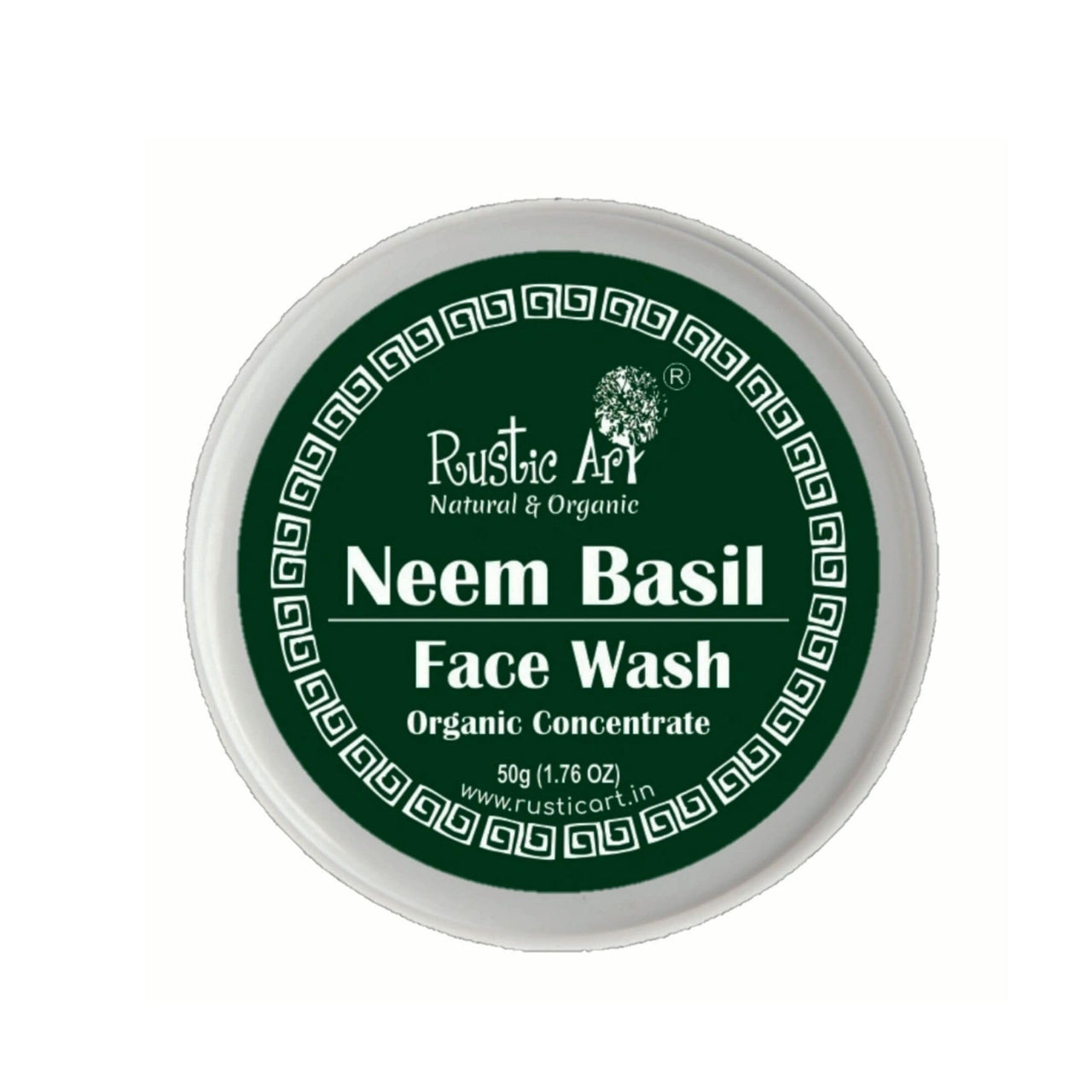Rustic Art Organic Neem Basil Face Wash Concentrate | Anti acne (pimples), sulphate, paraben free cleanser for women & men | Suitable for teenagers | 50g (Pack of 1)