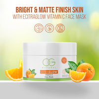 OG BEAUTY Natural CitraGlow Vitamin C Face Mask | Enriched with Vitamin C | Powerful Antioxidants for Age-Defying Radiance | Suitable for All Skin Types | 125 GM