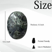 Kambaba Jasper Palm Stone - Hot Massage Worry Stone for Natural Body Chakra Balancing, Reiki Healing and Crystal Grid Kambaba Jasper
