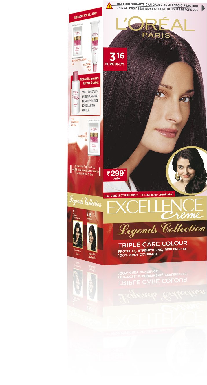 L'Oreal Paris Excellence Crème Hair Color Legends Small Pack, 50g - 3.16 Burgundy