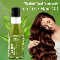 Globus Naturals Tea tree Hair Oil 100 ml, for dandruff & ichy scalp conditions, with 14 ayurvedic herbs, 100% Natural & Organic, SLS Free, Paraben Free