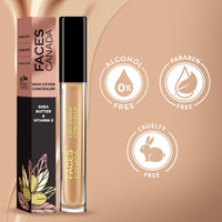 FACESCANADA High Cover Concealer - Toffee Love 04, 4Ml|High Coverage Liquid Concealer|Blends Easily|Natural Finish|Covers Spots, Blemishes & Dark Circles|With Shea Butter & Vitamin E, All Skin Type