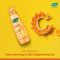 Joy Vitamin C Gel | Glow Reviving & Skin Brightening Gel | With Orange Peel extract, Alpha-arbutin, Anti Tan, Sun Protection, Skin Moisturizer for Face & Body, No Parabens | For All Skin Types 300 ml