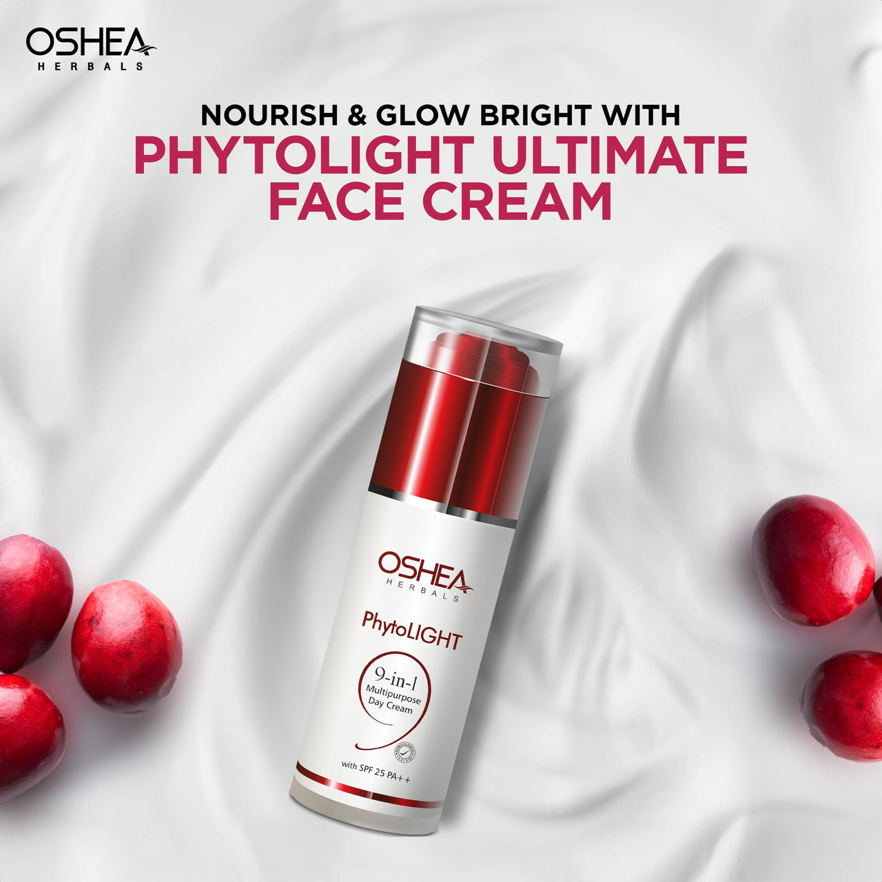 Oshea Herbals Phytolight Day Cream SPF 25 PA++ for All Skin Types | Treats Acne, Pimples, Wrinkles & Fine Lines UVA/UVB Protection Enriched with Soybean & Pea Extracts | Paraben Free (Pack of 2)