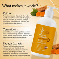 BAKE 1% Retinol + Ceramide Body Lotion For Dry, Aging Skin | Reduce Fine Lines & Wrinkles, Skin Tightening & Boosts Collagen Production | For Women & Men | 200Ml