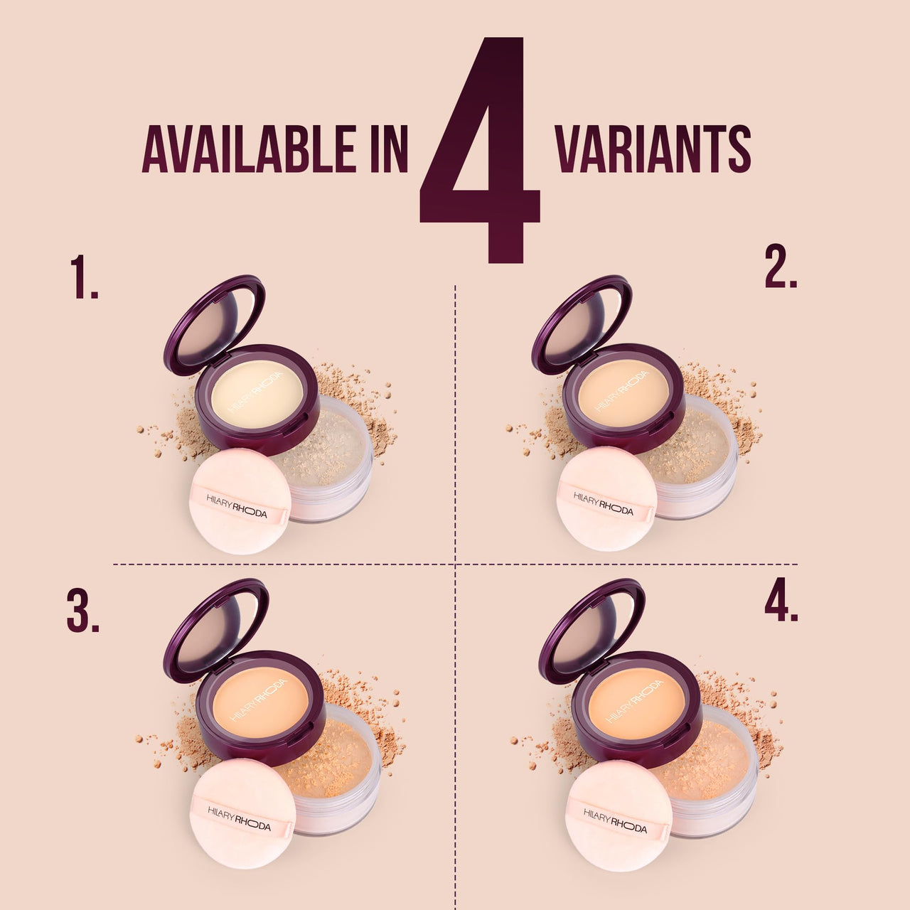 Hilary Rhoda The Setting Duo Compact & Loose Powder | 2-in-1 Compact & Loose Powder | | Matte Finish | Blends Effortlessly | Oil Control Compact | 32g (Ivory | Shade 01)