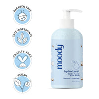 Moody 7D Hydro Burst with Hyaluronic Acid Body Wash | Refreshes, Deep Cleanses Skin & Provides Intense Hydration to Skin | Gentle and for All Skin Types | Softer, Smoother Skin 200ml