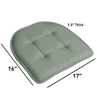 Sweet Home Collection Chair Cushion Memory Foam Pads Tufted Slip Non Skid Rubber Back U-Shaped 17