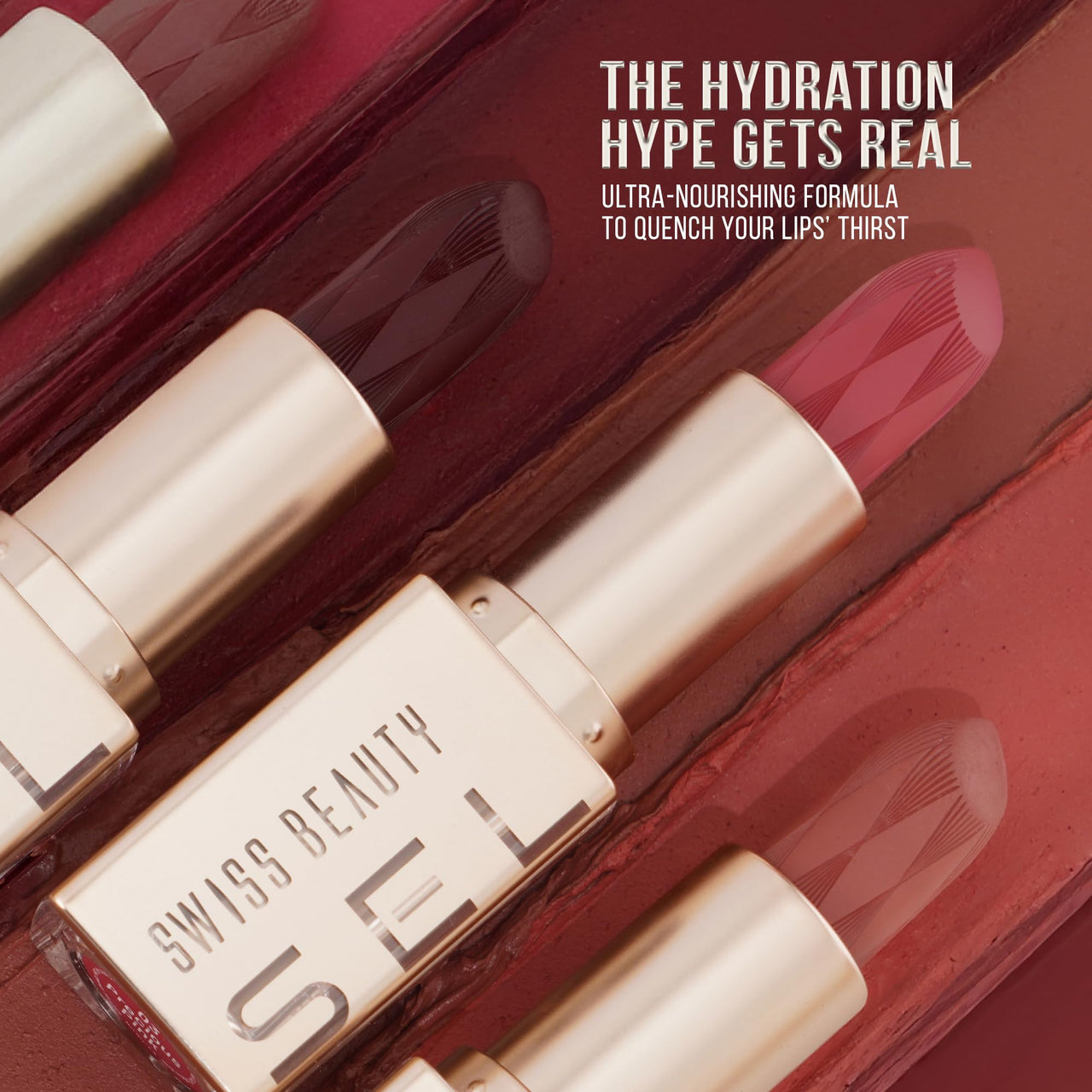 Swiss Beauty Select Crème Touch Hydrating Lipstick | With Vitamin E and Tea Tree Oil | High -shine finish | shade- Delightful Plum, 3g |