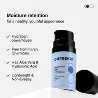 Cureskin Hydration Gel with Hyaluronic Acid, Aquaxyl, Aloe | Moisturises and Nourishes, 17g (Pack of 1)