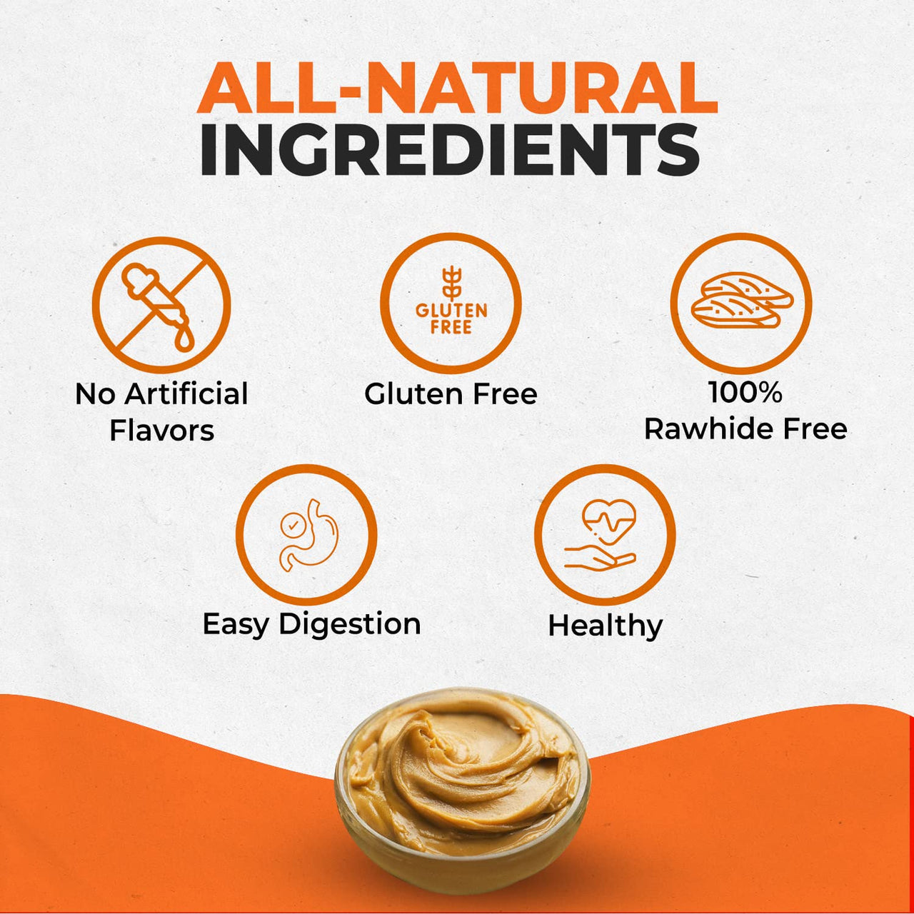 Canine Naturals Peanut Butter Chew - Rawhide Free and Dog Treats - Made from Real Peanut Butter - All-Natural and Easily Digestible - 40 Pack of 5 Inch Stick Chews 0.3525 Ounce (Pack of 40)