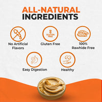 Canine Naturals Peanut Butter Chew - Rawhide Free and Dog Treats - Made from Real Peanut Butter - All-Natural and Easily Digestible - 40 Pack of 5 Inch Stick Chews 0.3525 Ounce (Pack of 40)