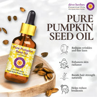 Deve Herbes Pure Pumpkin Seed Oil (Cucurbita pepo) Cold Pressed 30ml