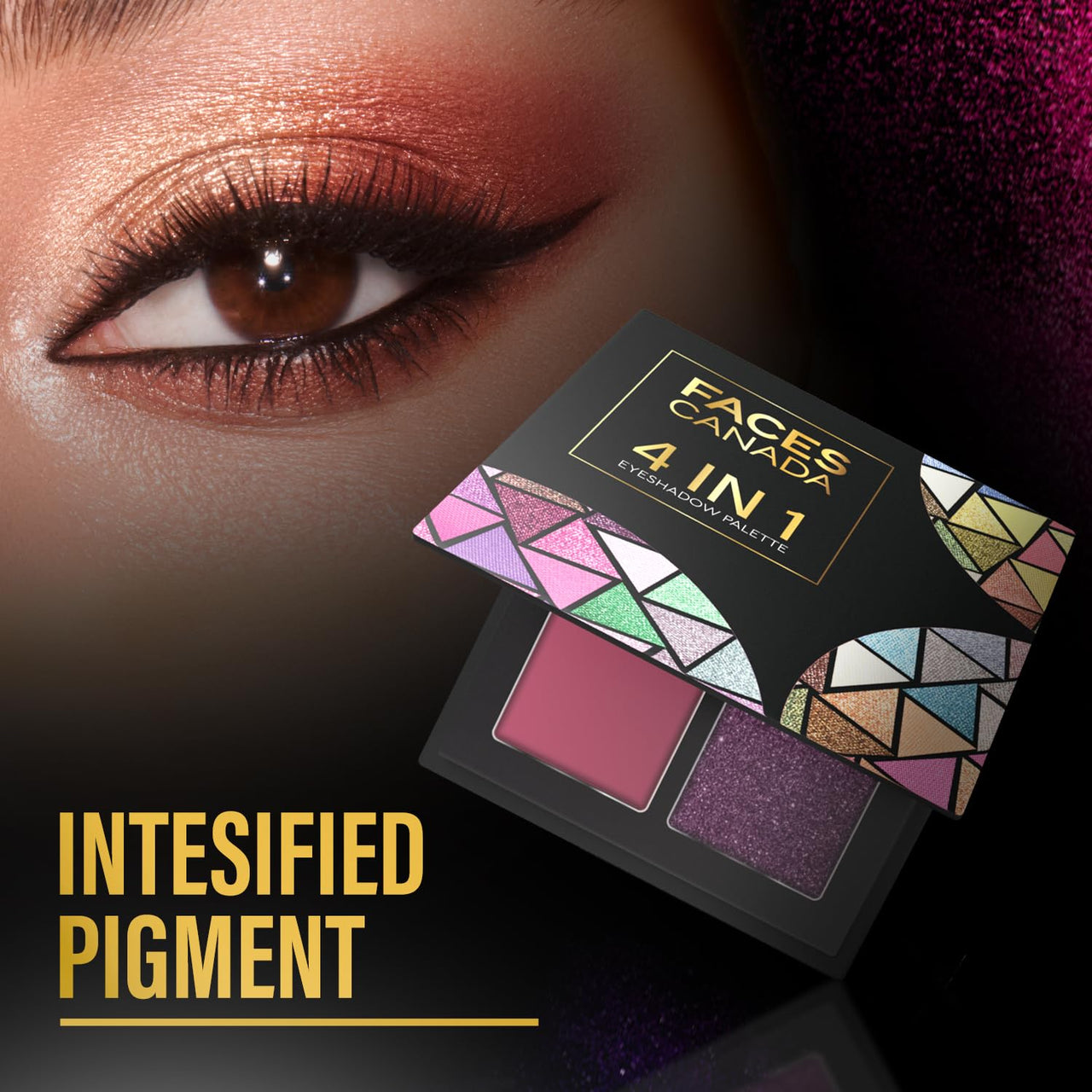 FACESCANADA 4 In 1 Quad Eyeshadow Palette - Smokey Game 07, 4.8G | Shimmer & Matte Shades | Satin Matte Finish Eye Shadow Quartet | Intense Pigment | Long Lasting | Vitamin E Enriched | Vegan