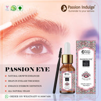 Passion Indulge Eye Lash Brow Serum for Eyebrow and Eyelashes with Castor, Argan, Ylang Ylang and Lavender Oil - 10ml | Growth of Eyebrow and Eyelashes | Maintain the Thickness, White, 50 g