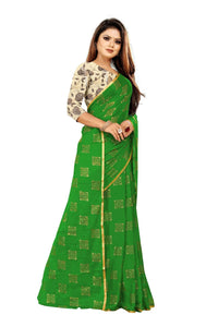 Rhey Women Foil Print Work Chiffon Saree With Blouse Piece
