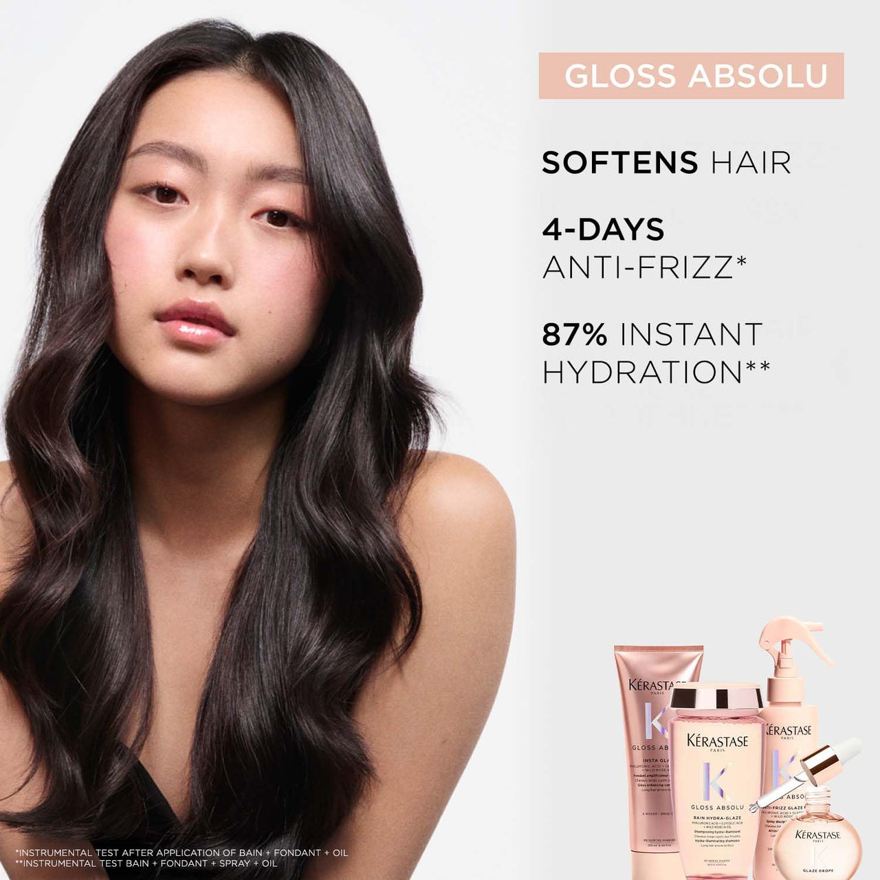 Kérastase Gloss Absolu Anti-Frizz Foaming Conditioner For Bouncy, Glossy Hair | Fine To Medium Hair | 4-Days Anti-Frizz | With Hyaluronic & Glycolic Acid, Wild Rose-In-Oil | 250ml