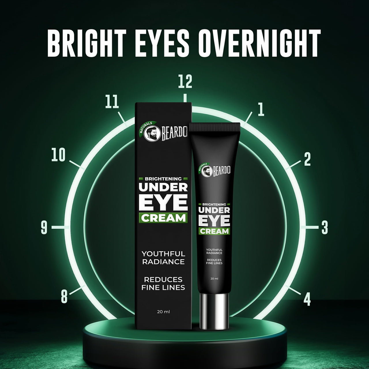 Beardo Brightening Under Eye Cream for Men | Dark Circle Remover for Men | Eyelift with Under Eye Mask | Eye Cream for Dark Circles Removal | Reduces Dark Circles, Wrinkles & Fine Lines | 20ml