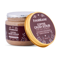 FreshLuxe Coffee Crush Body & Face Scrub | Exfoliation & De-Tan | Enriched with Walnut Powder | Unisex | 140g