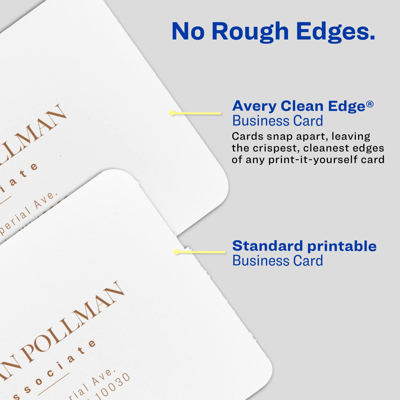 Avery Clean Edge Printable Square Cards with Sure Feed Technology, Rounded Corners, 2.5" x 2.5", White, 180 Blank Cards for Inkjet Printers (35702)