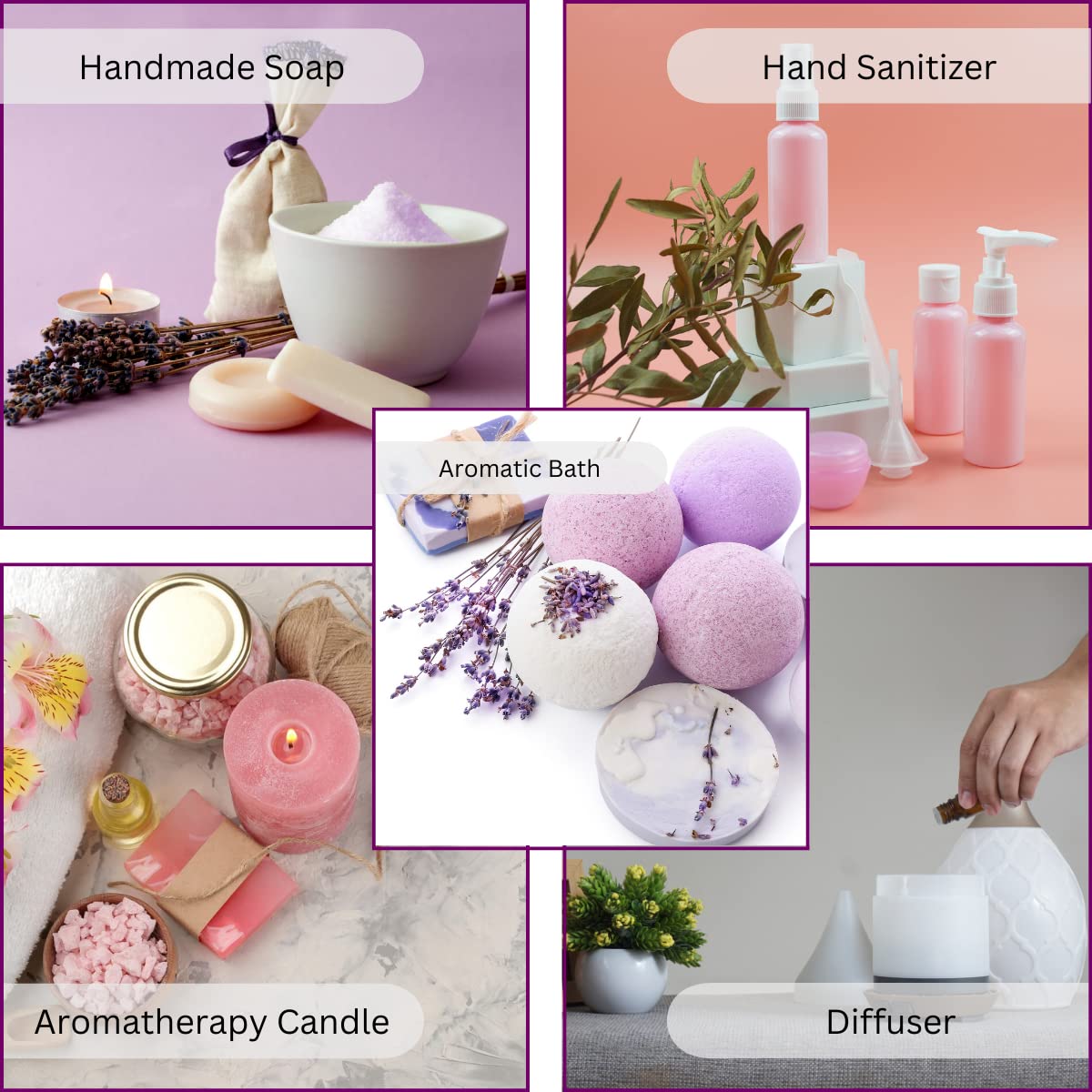 Exotic Aromas Essential Oil - Lavender Oil, Sandalwood Oil, Jasmine Oil, Rose Oil, Ylang Ylang Oil (Pack of 5)