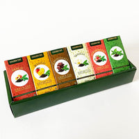 Golden Tips Flavoured Green Teas Gift Box, 6 Flavors - Peach, Mango, Chocolate, Vanilla, Strawberry & Mint (150g- 75 Cups)