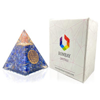 Orgone Pyramid | Lapis Lazuli Orgonite Pyramid for Wisdom, Harmony, Honesty & Self-Awareness | Healing Crystal Gemstone Pyramid | Orgone Pyramid Crystal - Handmade In India