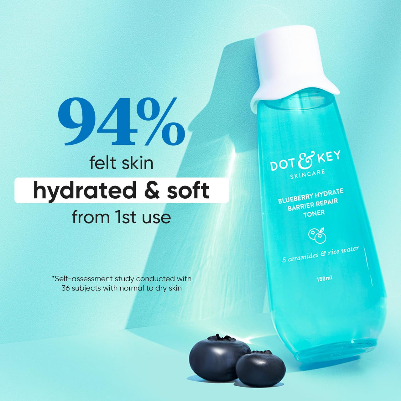 Dot & Key Rice Water Hydrating Toner With Hyaluronic |Rice Water Toner For Dry Skin, Sensitive Skin & Oily Skin |Alcohol-Free |Quick Absorbing & Non Sticky, For Hydrated Skin |Exfoliates Pores |150ml