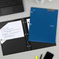Five Star 2 Pocket Folders, 4 Pack, Stay-Put Folders, Plastic Colored Folders with Pockets & Prong Fasteners for 3-Ring Binders, 11 x 8-1/2, Black, Red, Green, Blue (38049)