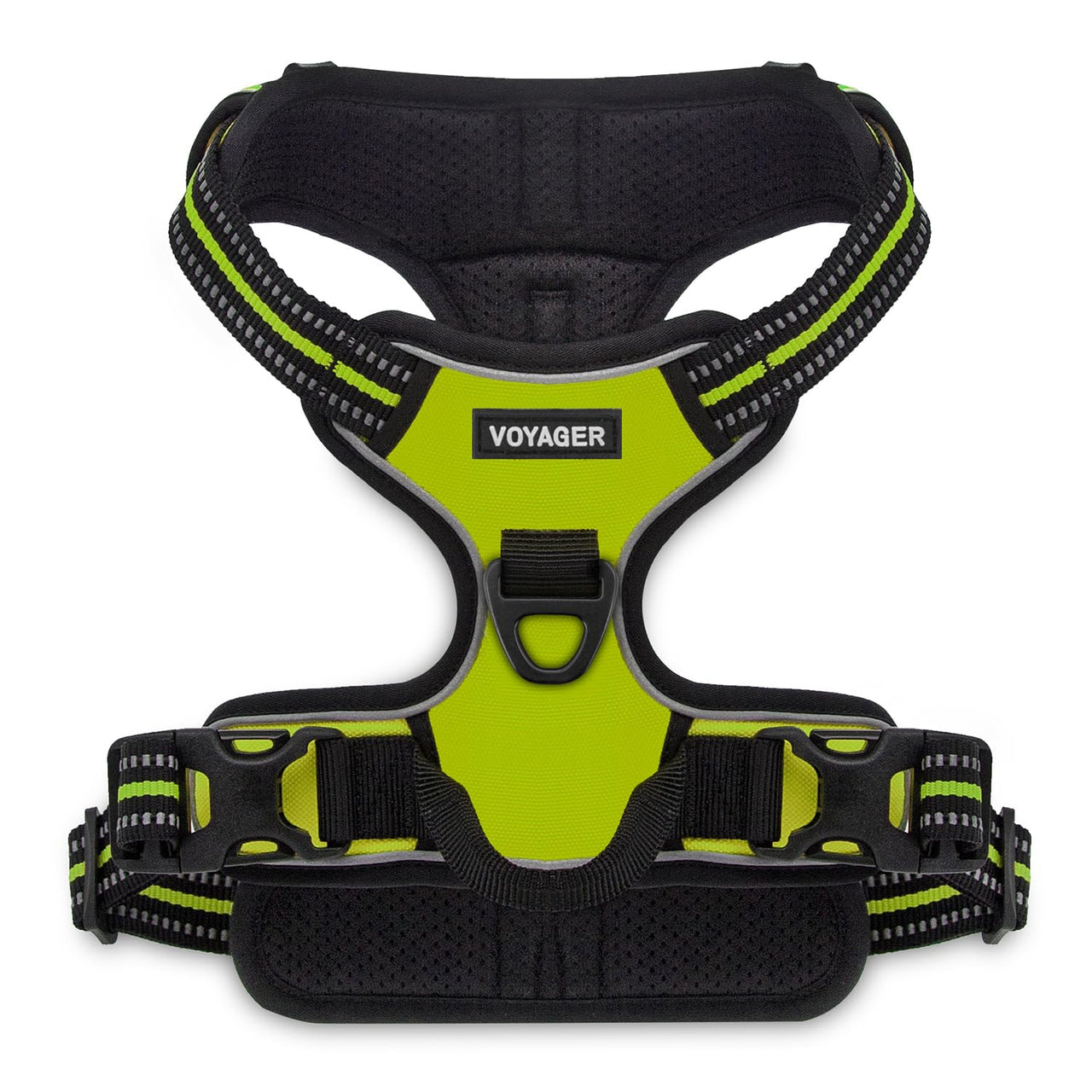 Dog Harness Dual Leash Attachment No-Pull Control Adjustable Soft but Strong Pet Harness for Medium and Large Dogs with 3M Reflective Technology - Lime Green, XL (Chest: 28 - 37") XL (Chest: 28 - 37") Harness (Lime Green Nylon)