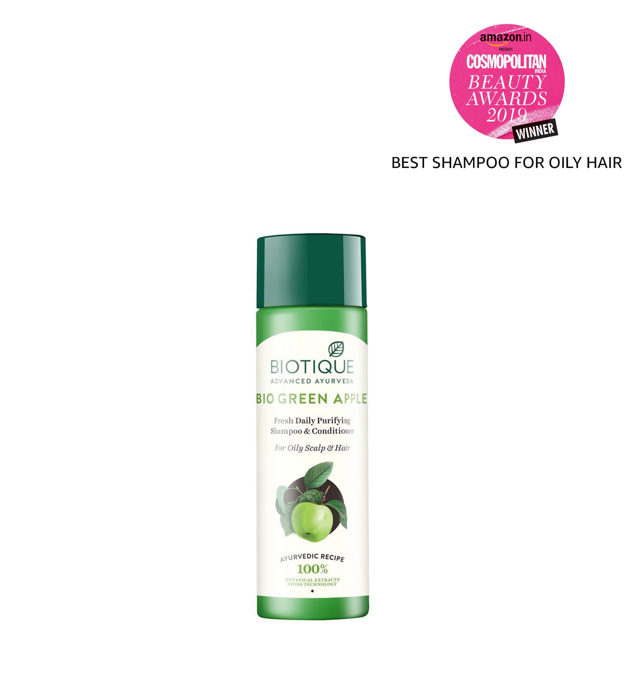 Biotique Bio Neem Margosa Anti Dandruff Shampoo and Conditioner, 180ml And Biotique Bio Green Apple Fresh Daily Purifying Shampoo And Conditioner, 190ml