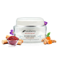 Astaberry Indulge Kumkumadi Night Cream for Glowing Skin | Dark Spot Reduction | Rejuvenates Dull Skin | For Normal, Oily, Acne-Prone, Combination Skin | 50 g