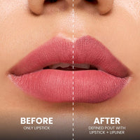 Typsy Beauty Twist & Pout 2-in-1 Lipstick & Lip Liner Infused with Jojoba Oil, Non-Drying Transfer-Proof Matte, 14-Hour Stay, Swipe Right 10, 0.8g + 0.2g