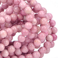 80Pcs Natural Crystal Beads Stone Gemstone Round Loose Energy Healing Beads with Free Crystal Stretch Cord for Jewelry Making (Rhodochrosite, 10mm) Rhodochrosite