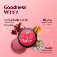 Rivona Naturals Strawberry Lip Scrub | Sugar + Niacinamide | For Men & Women| 8 gm