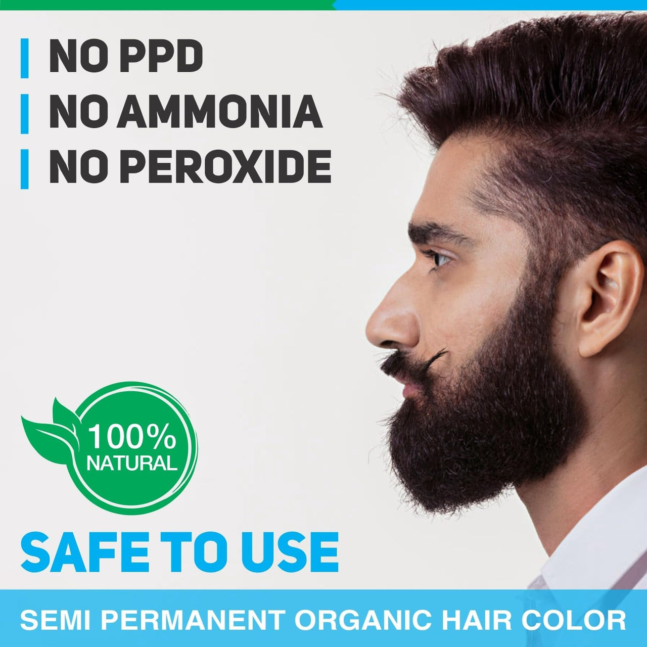 Vegetal Safe Hair Color -Dark Brown 25gm - Certified Organic Chemical and Allergy Free Bio Natural Beard Hair Color with No Ammonia Formula & PPD