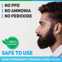 Vegetal Safe Hair Color -Dark Brown 25gm - Certified Organic Chemical and Allergy Free Bio Natural Beard Hair Color with No Ammonia Formula & PPD