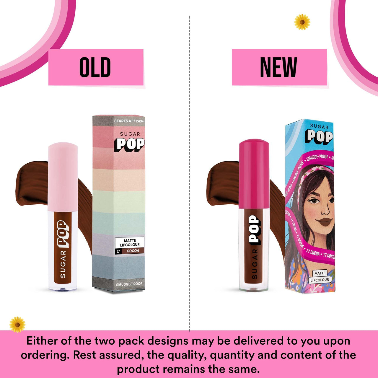 SUGAR POP Matte Lipcolour | Lasts Upto 8 hrs l Brown Lipstick for Women l Vitamin E Infused | Non-Drying, Smudge Proof, Long Lasting | 1.6ml - 17 Cocoa