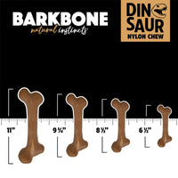 Pet Qwerks Dinosaur BarkBone - Wood Dog Bone for Moderate Chewers - Peanut Butter Flavor - 9.75