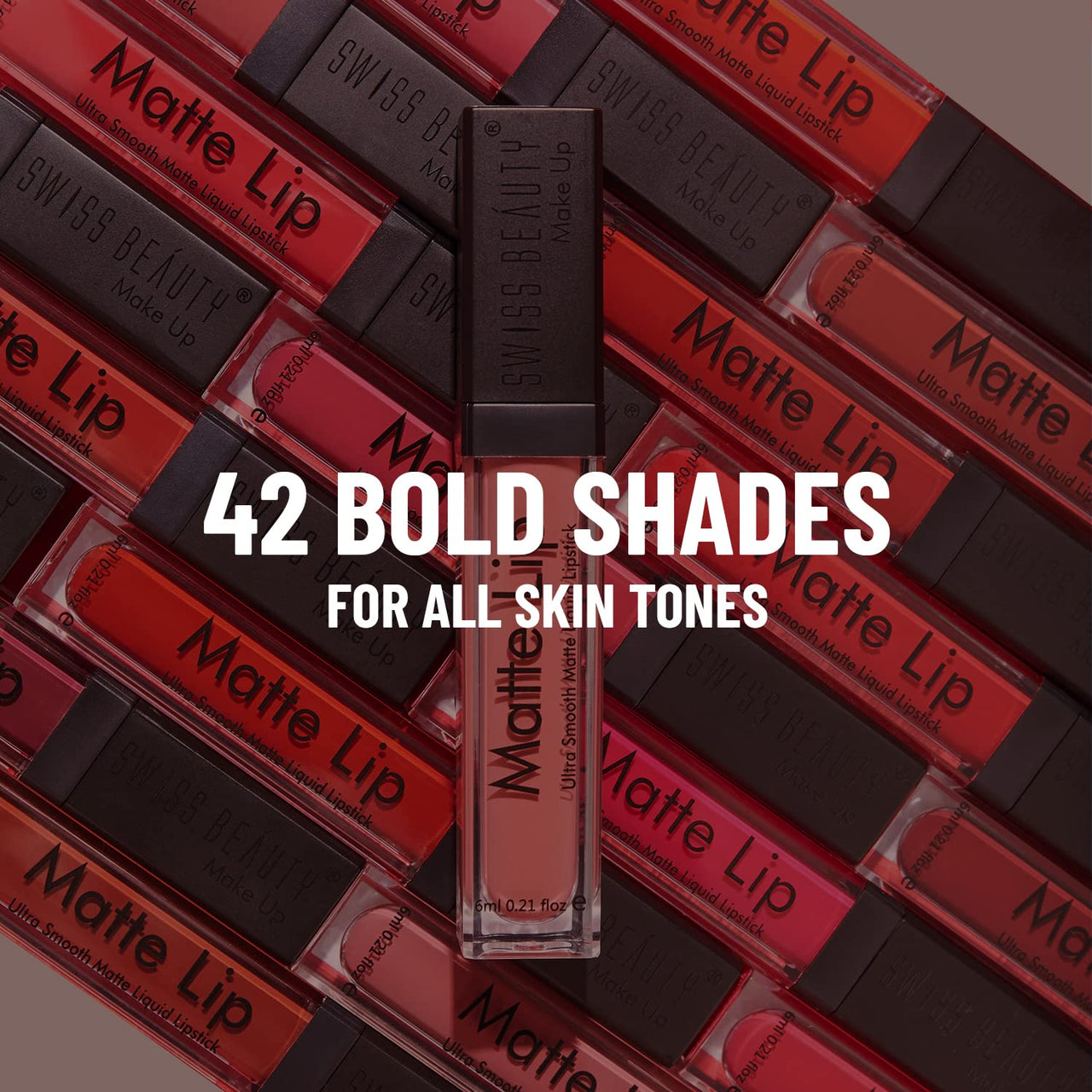 Swiss Beauty Ultra Smooth Matte Lip Liquid Lipstick, Smooth Lip Color, Weightless Finish, Silky Matte Finish, Shade- Pure Red, 6ml
