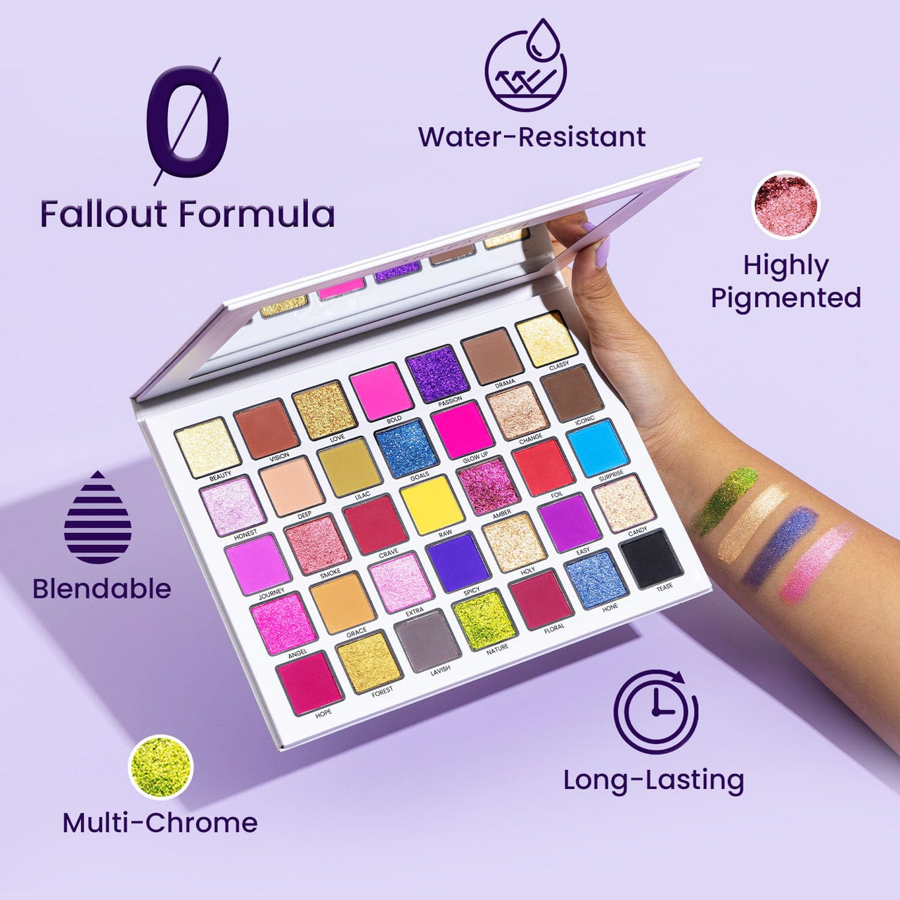 SHOPAAREL Highly Pigmented Long Lasting Blendable Eye Makeup Pallet Spectrum-1 35 Color Eyeshadow Palette Matte to Stunning Shimmer & Glitter for Women Girls